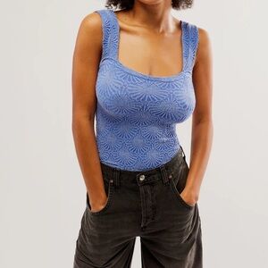 Free People Love Letter Cami in XS/S Amparo Blue